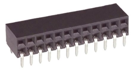 TE Connectivity AMPMODU MOD II Leiterplattenbuchse Gewinkelt 10-polig / 2-reihig, Raster 2.54mm