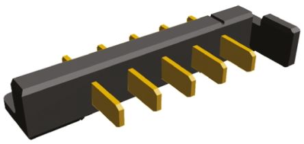 TE Connectivity Leiterplatten-Stiftleiste Gewinkelt, 5-polig / 1-reihig, Raster 5.0mm, Lötanschluss-Anschluss, Ummantelt