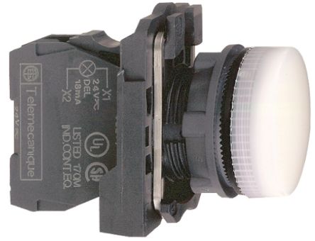 Schneider Electric Leuchtmelder Harmony XB5 120V Ac Weiß, Ausschnitt-Ø 22mm Universal-LED Tafelmontage IP66, IP67