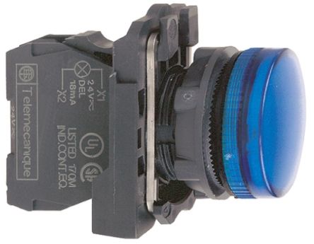 Schneider Electric Leuchtmelder Harmony XB5 120V Ac Blau, Ausschnitt-Ø 22mm Universal-LED Tafelmontage IP66, IP67