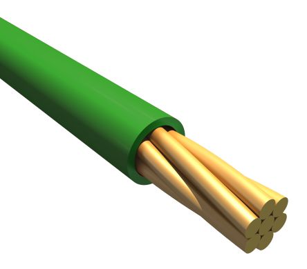 Alpha Wire Einzeladerleitung 2,1 Mm², 14 AWG 30m Grün MPPE Isoliert Ø 2.41mm 19/0,36 Mm Litzen ISO 6722