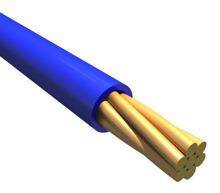Alpha Wire Einzeladerleitung 2,1 Mm², 14 AWG 30m Blau MPPE Isoliert Ø 2.41mm 19/0,36 Mm Litzen ISO 6722