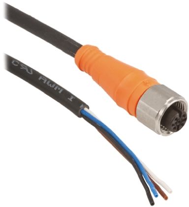 Telemecanique Sensors Cable De Conexión, Con. A M12 Hembra, 4 Polos, Con. B Sin Terminación, Long. 5m, 250 V Ac, 300 V