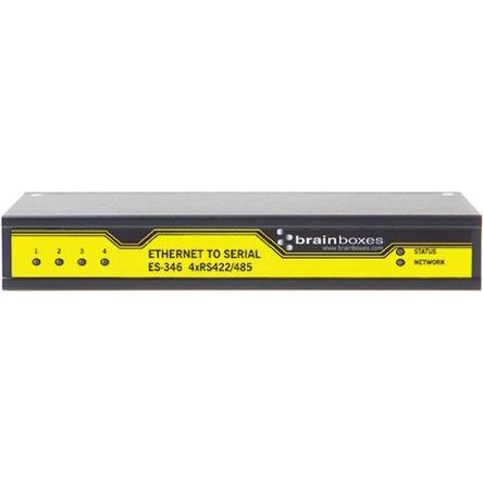 Brainboxes Serial Device Server, 1 Ethernet Port, 4 Serial Port, RS422, RS485 Interface, 1Mbit/s Baud Rate
