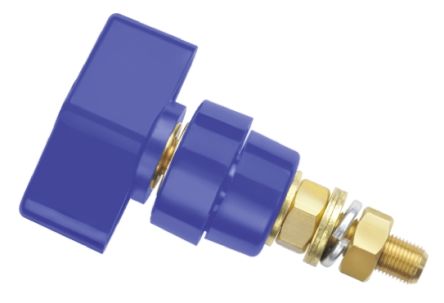 Schutzinger Kontaktstift, Messing, Blau, 1kV, M8 X 0.75, Ø 4mm Isoliert