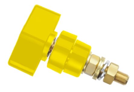 Schutzinger Kontaktstift, Messing, Gelb, 1kV, M8 X 0.75, Ø 4mm Isoliert