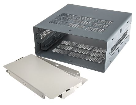 RS PRO Caja Para Instrumentación De Acero Negro, Ventilada, 178 X 432 X 131mm
