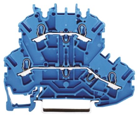 Wago TOPJOB S, 2002 Reihenklemme Zweifach Blau, 2.5mm², 500 V / 24A, Steckanschluss