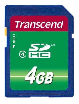 Transcend Tarjeta SD SDHC 4 GB MLC -25 → +85°C