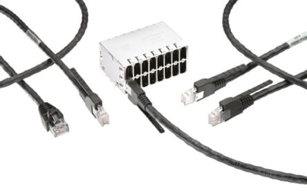 TE Connectivity Ethernetkabel Cat.5e, 0.5m, Schwarz Patchkabel, A RJ.5 F/UTP Stecker, B RJ45, LSZH