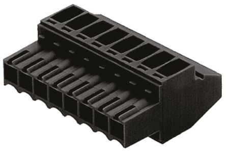 Weidmuller 3.5mm Pitch 10 Way Pluggable Terminal Block, Plug, Cable Mount, Screw Termination