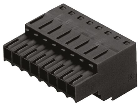 Weidmuller 3.5mm Pitch 3 Way Pluggable Terminal Block, Plug, Cable Mount, Spring Cage Termination