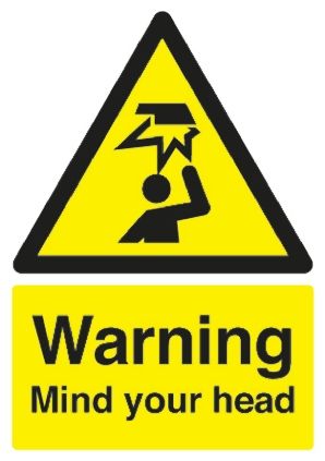 RS PRO Gefahren-Warnschild, PP 'Achten Sie Auf Ihren Kopf', 210 Mm X 148mm