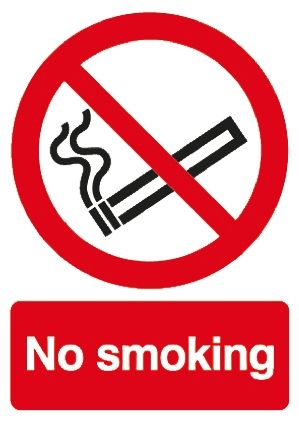 RS PRO Panneau Interdiction, Avec Pictogramme : Défense De Fumer No Smoking