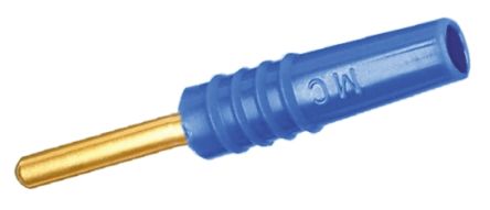 Staubli Stäubli 2mm Bananenstecker Blau, Kontakt Vergoldet, 30 V, 60V Dc / 10A, Lötanschluss