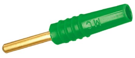 Staubli Stäubli 2mm Bananenstecker Grün, Kontakt Vergoldet, 30 V, 60V Dc / 10A, Lötanschluss