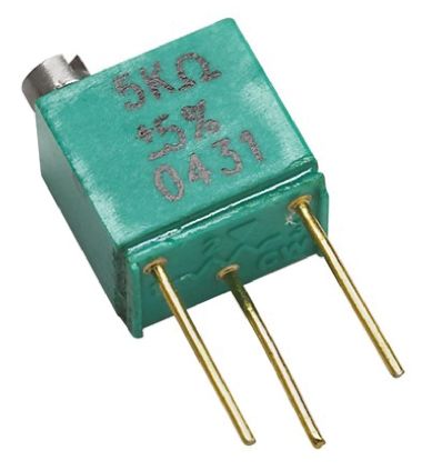 Vishay Foil Resistors Potenciómetro Para PCB Serie 1240, 5kΩ Máximo, ±5%, ±10ppm/°C, 0.25W, Vueltas: 21, Montaje En
