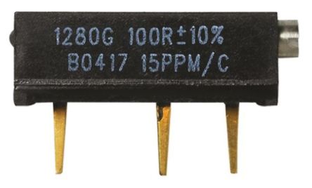 Vishay Foil Resistors 微调电位器, 1280G系列, 通孔, 侧面调整, 100Ω, 26转