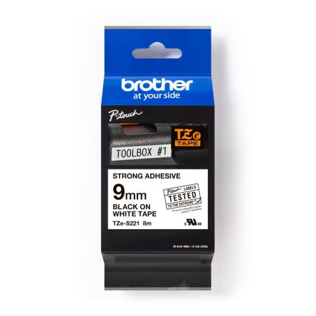 Brother Cinta Para Impresora De Etiquetas, Color Negro Sobre Fondo Blanco, 1 Roll, Para Usar Con E 550 W VP, H 100 LB,