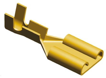 TE Connectivity FASTON .250 Uninsulated Female Spade Connector, Receptacle, 6.35 X 0.81mm Tab Size, 0.3mm² To 0.8mm²