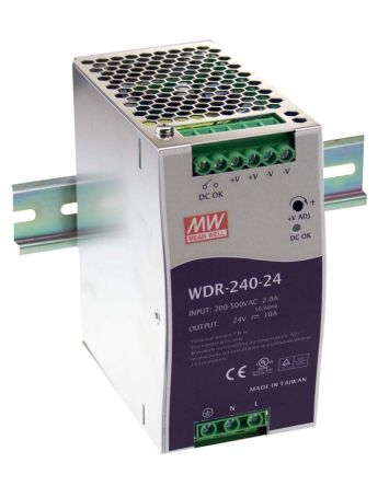 MEAN WELL WDR Switch-Mode DIN-Schienen Netzteil 240W, 180 → 550V Ac, 48V Dc / 5A
