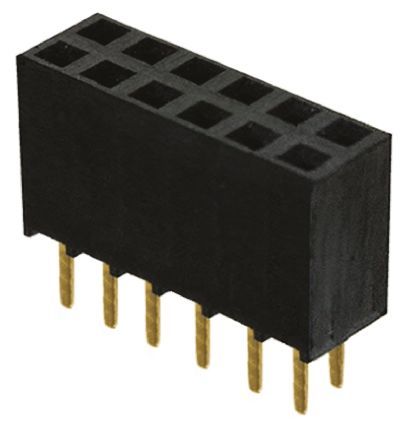 Samtec Conector Hembra Para PCB Serie SSW, De 12 Vías En 2 Filas, Paso 2.54mm, 550 V, 6.9A, Montaje En Orificio