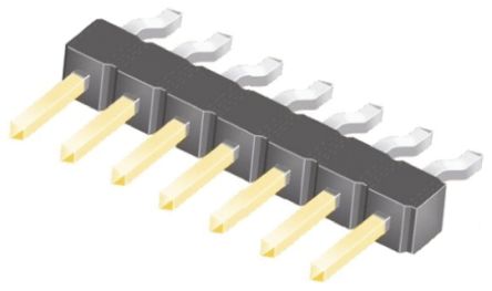 Samtec TSM Series Right Angle Surface Mount Pin Header, 7 Contact(s), 2.54mm Pitch, 1 Row(s), Unshrouded