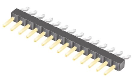 Samtec TSM Series Right Angle Surface Mount Pin Header, 14 Contact(s), 2.54mm Pitch, 1 Row(s), Unshrouded