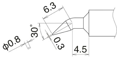 디바이스마트,수공구/전자공구/전동공구 > 전자공구 > 인두기팁/인두기팁크리너 > HAKKO 인두팁,,T22-JD08,Hakko 0.8 mm Bent Chisel Soldering Iron Tip / 766-0501
