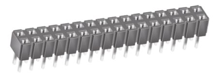 Samtec Conector Hembra Para PCB Serie CES, De 32 Vías En 2 Filas, Paso 2.54mm, 333 V, 12A, Montaje En Orificio Pasante,