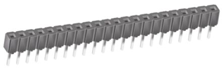 Samtec CES Series Straight Through Hole Mount PCB Socket, 22-Contact, 1-Row, 2.54mm Pitch, Through Hole Termination