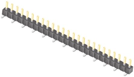 Samtec TSM Series Straight Surface Mount Pin Header, 25 Contact(s), 2.54mm Pitch, 1 Row(s), Unshrouded