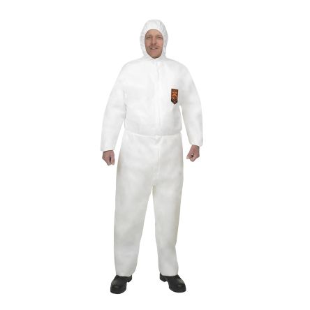 Kimberly Clark KleenGuard® A40 Einweg-Overalls XL Weiß, 182 → 188cm L. Mit Kapuze Herren, Spinnvlies-Stoff