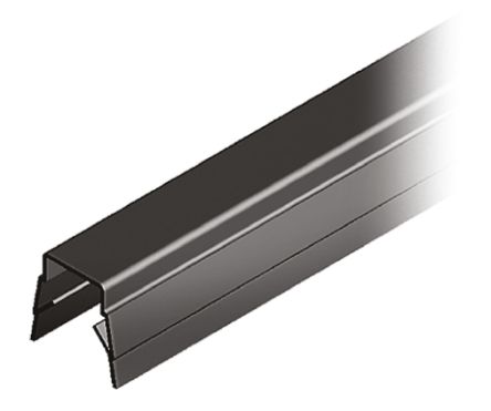 RS PRO Black PP Cover Strip, 8mm Groove Size, 2m Length
