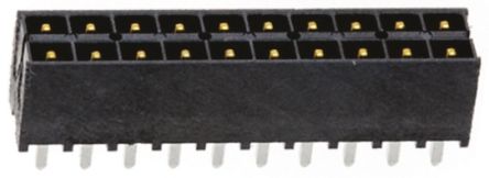 Samtec IPT1 Series Straight Through Hole PCB Header, 20 Contact(s), 2.54mm Pitch, 2 Row(s), Shrouded