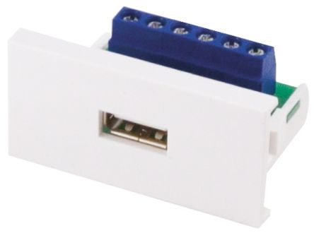 RS PRO Blende Einfach, 1-fach Auslass USB 2.0 Buchse, 35 X 25 X 50mm