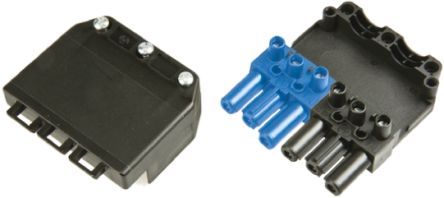 Wieland Buchse GST18i6 Leuchtensteckverbinder, Mini-Steckverbinder, Kontakte: 6, Kabelmontage, 20A, Schwarz, Blau