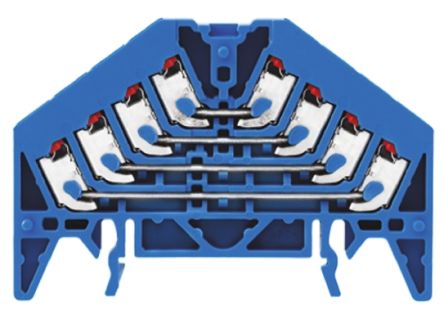 Weidmuller Weidmüller P Reihenklemmenblock Vierfach Blau, 1.5mm², 250 V / 10A, Einstecken
