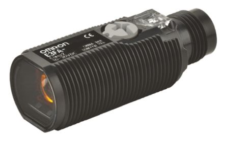 Omron E3F Zylindrisch Optischer Sensor, Durchgangsstrahl, Bereich 20 M, NPN Ausgang, 4-poliger M12-Steckverbinder