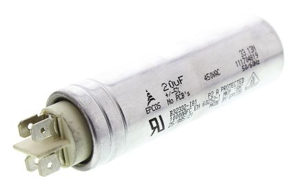 EPCOS B32332 Folienkondensator 20μF ±5% / 450V Ac, Schraubmontage
