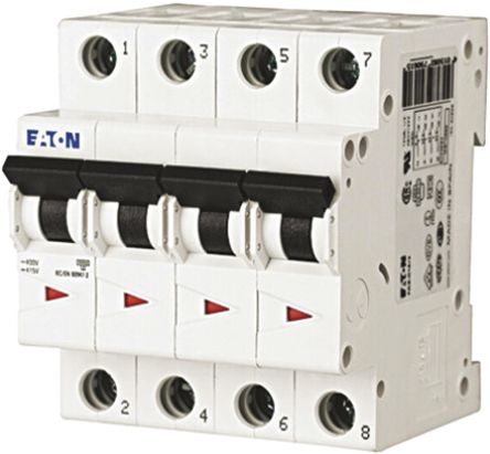 Eaton XEffect MCB, 4P, 40A Curve D, 230 → 400V AC, 6 KA Breaking Capacity