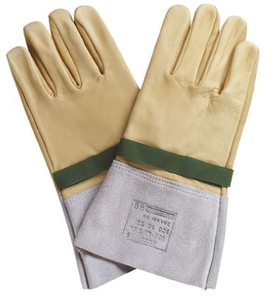 Facom Yellow Leather Electrical Electricians Gloves, Size 10, Large