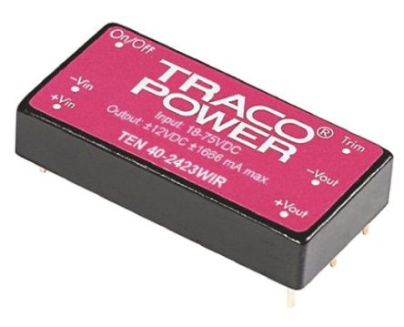 TRACOPOWER TEN 40WIR DC/DC-Wandler 40W 24 V Dc IN, 5V Dc OUT / 8A 1.6kV Dc Isoliert