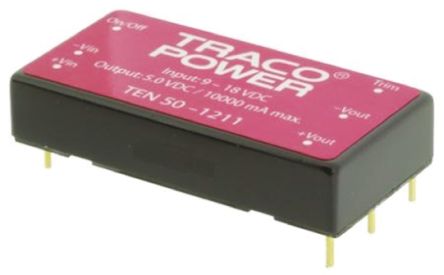 TRACOPOWER TEN 50 DC/DC-Wandler 50W 48 V Dc IN, 12V Dc OUT / 4.17A 1.5kV Dc Isoliert