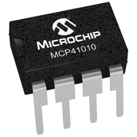 Microchip Digitales Potenziometer Seriell-SPI 10kΩ 256-Position Linear 1-Kanal PDIP 8-Pin