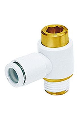 SMC Pneumatic Elbow Threaded-to-Tube Adapter