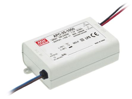 MEAN WELL LED Driver, 25 → 70V Output, 35W Output, 500mA Output, Constant Current