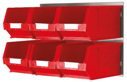 RS PRO PP Storage Bin, 132mm X 150mm, Red