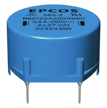 EPCOS B82721A Netzleitungsdrossel, Ferrit-Kern, 2,2 MH, ±30%, 2A, Radial / R-DC 130mΩ X 13.3mm