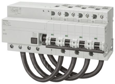 Siemens RCBO Sentron 5SU1 FI/LS-Schalter 125A, 4-polig, Empfindlichkeit 30mA, DIN-Schienen-Montage